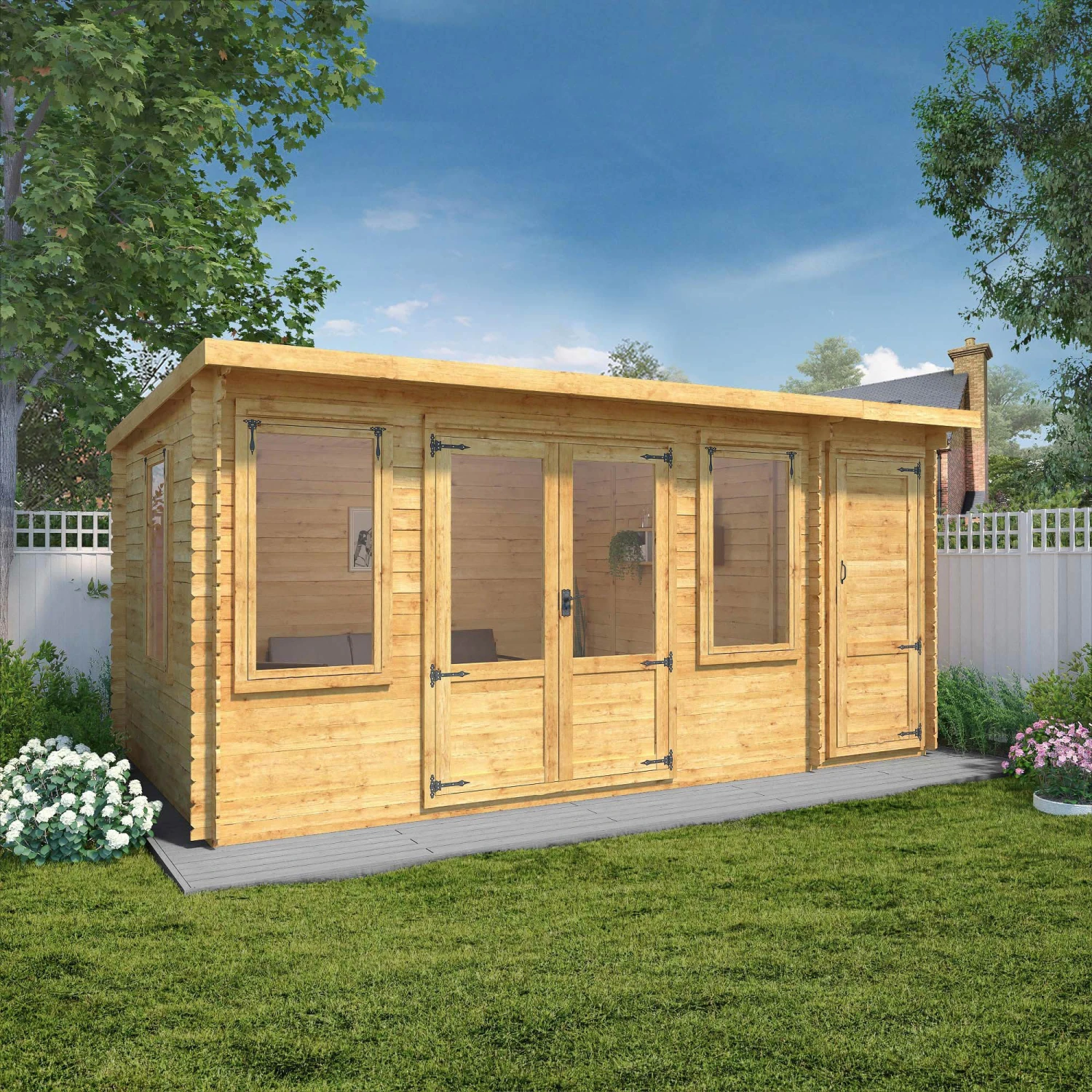 Mercia 17x10 Pent Tongue & Groove Cabin With Double Door 7 Mercia 17x10 Pent Tongue & Groove Cabin With Double Door - Image 5