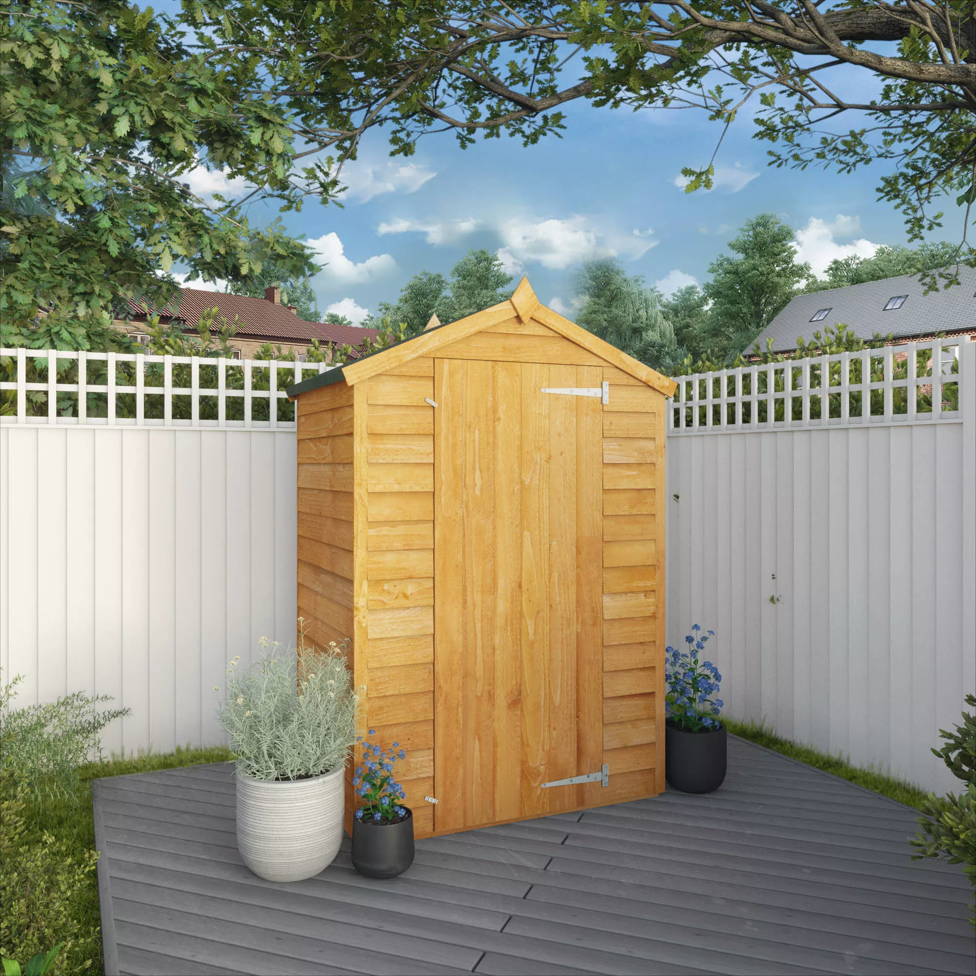 Mercia 4x3 Ft Apex Overlap Wooden Shed With Floor 11 Mercia 4x3 Ft Apex Overlap Wooden Shed With Floor - Image 9