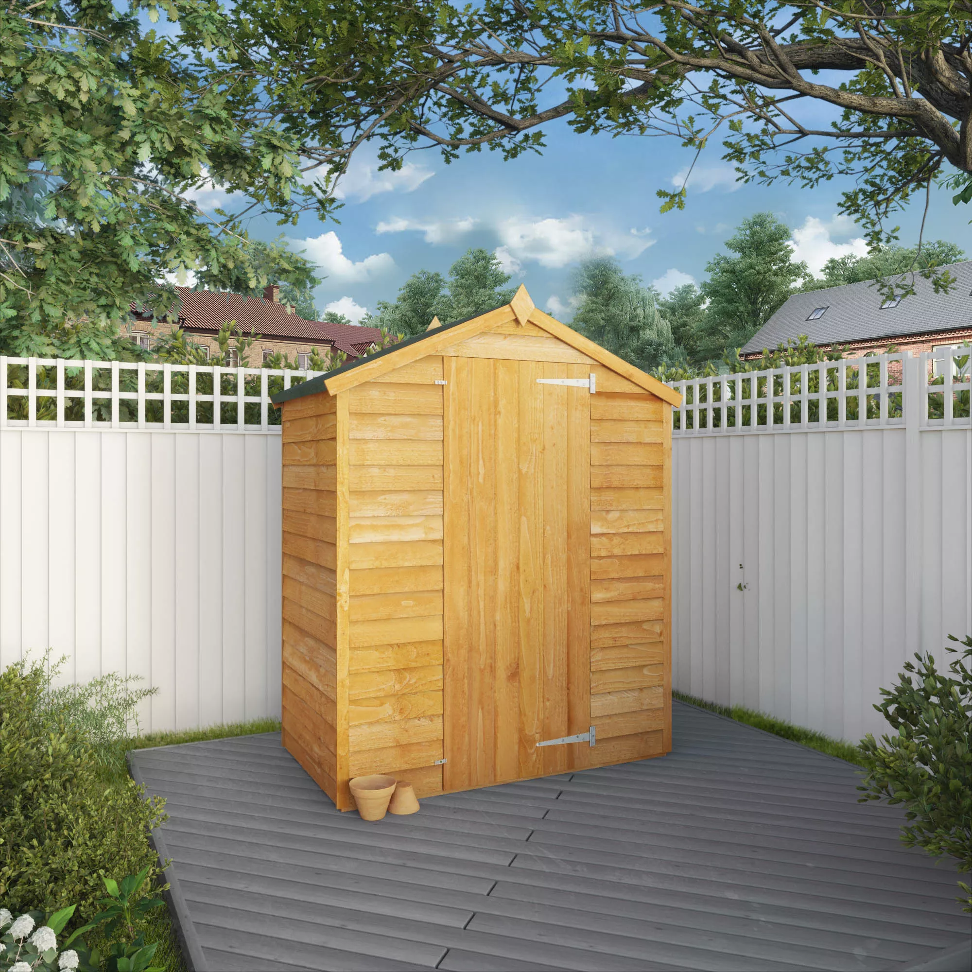 Mercia 5x3 Ft Apex Overlap Wooden Shed With Floor 9 Mercia 5x3 Ft Apex Overlap Wooden Shed With Floor - Image 7