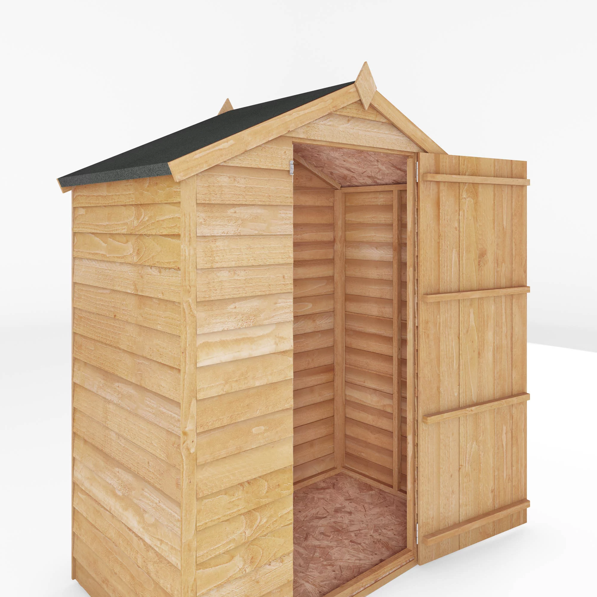 Mercia 5x3 Ft Apex Overlap Wooden Shed With Floor 8 Mercia 5x3 Ft Apex Overlap Wooden Shed With Floor - Image 6