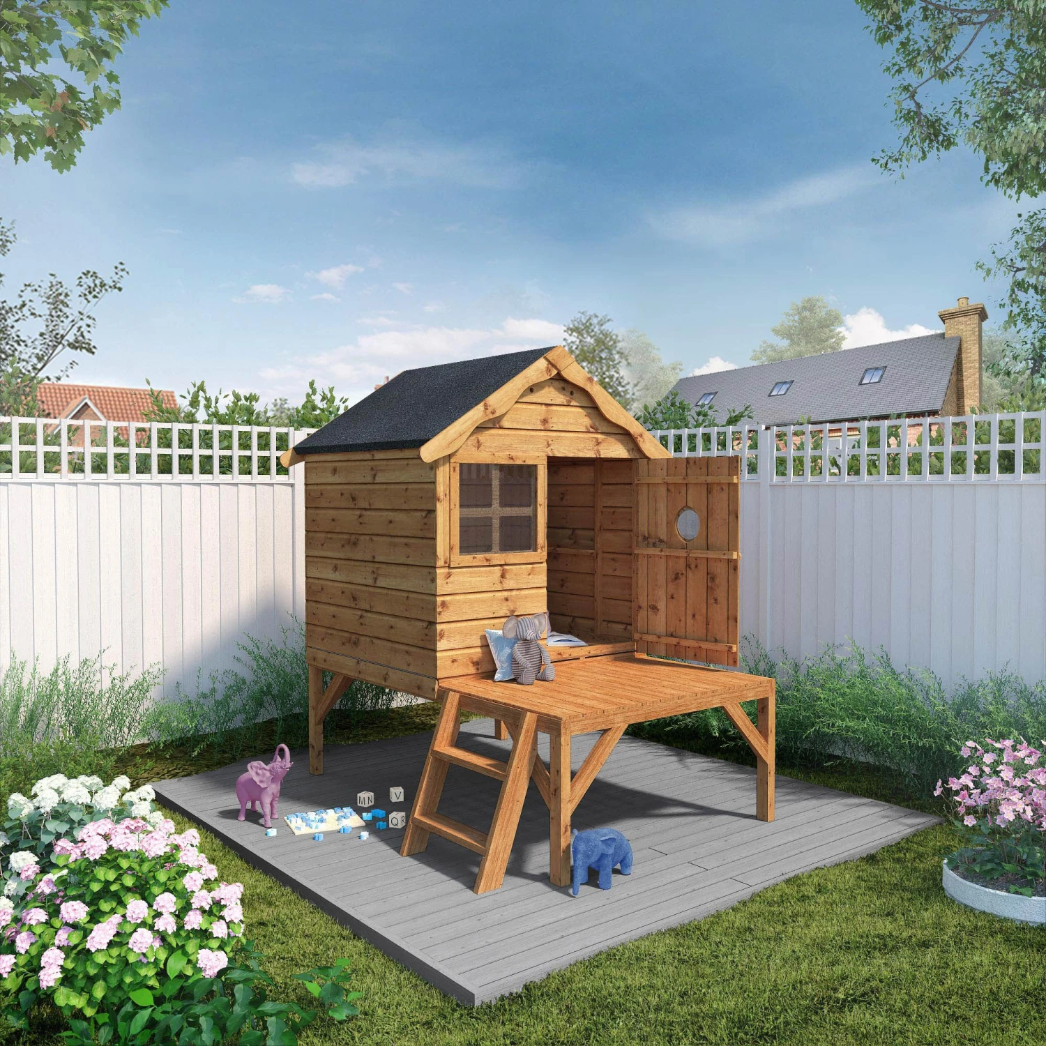 Mercia 5x6 Snug Apex Shiplap Tower Playhouse 4 Mercia 5x6 Snug Apex Shiplap Tower Playhouse - Image 2