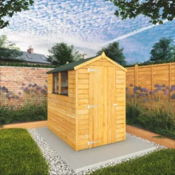 Mercia 6x4 Ft Apex Overlap Wooden 2 Windows Shed With Floor -Gardens and Outdoor mercia 6x4 ft apex overlap wooden 2 windows shed with floor5029442075099 01i