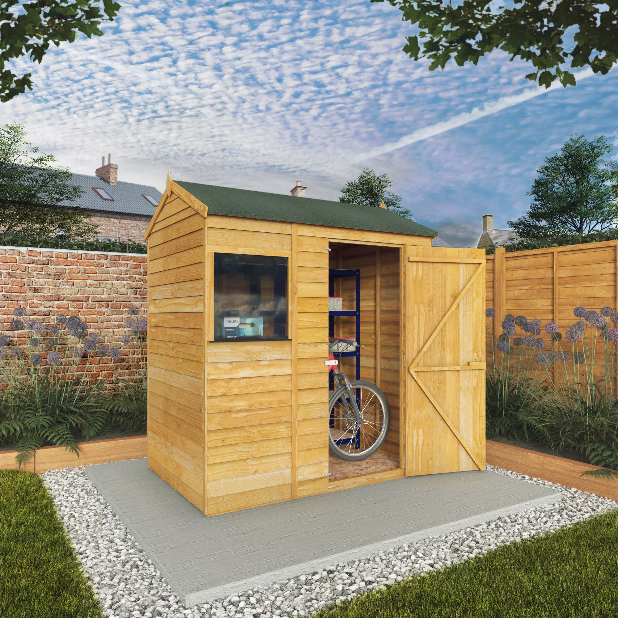 Mercia 6x4 Ft Reverse Apex Overlap Wooden Shed With Floor 3 Mercia 6x4 Ft Reverse Apex Overlap Wooden Shed With Floor