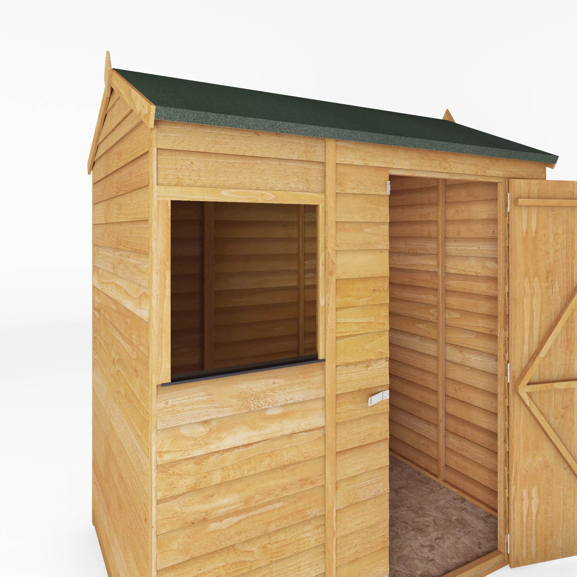 Mercia 6x4 Ft Reverse Apex Overlap Wooden Shed With Floor 8 Mercia 6x4 Ft Reverse Apex Overlap Wooden Shed With Floor - Image 6