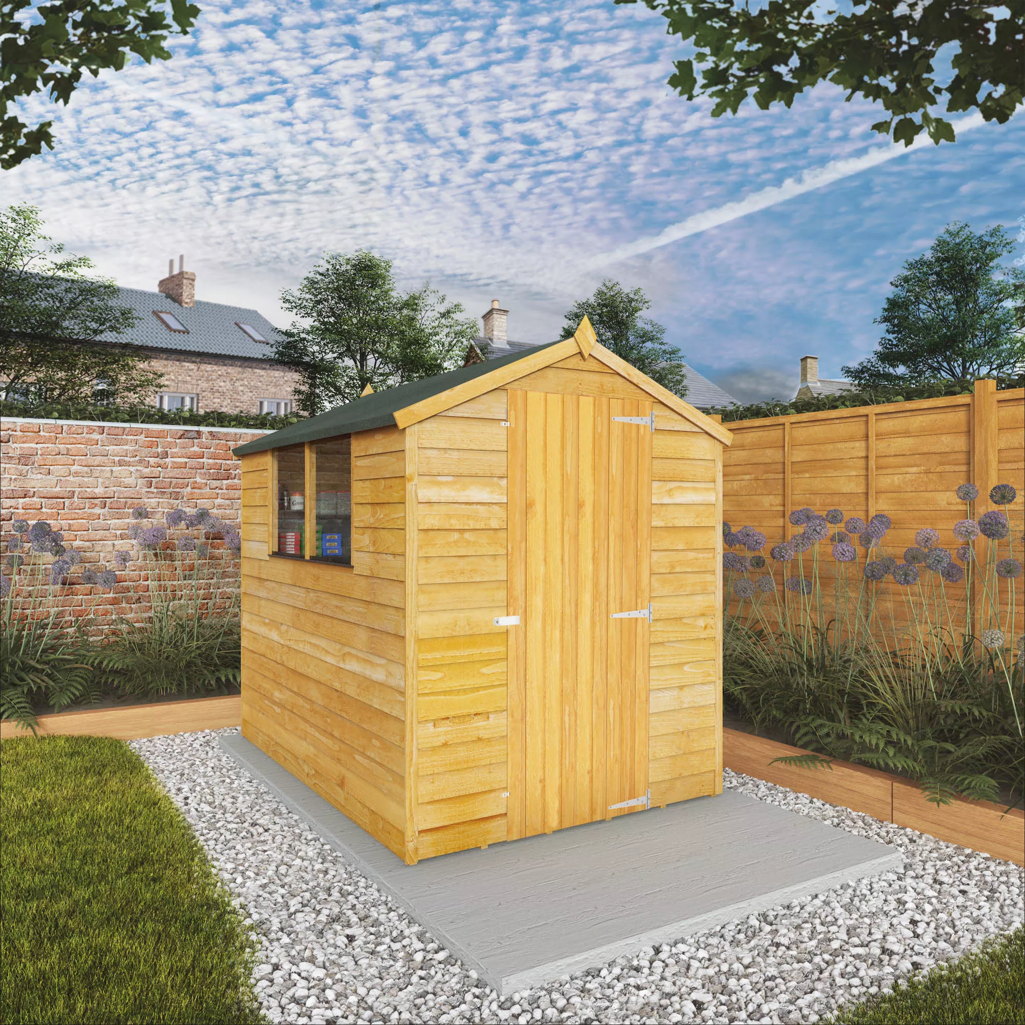 Mercia 7x5 Ft Apex Overlap Wooden Shed With Floor & 2 Windows 10 Mercia 7x5 Ft Apex Overlap Wooden Shed With Floor & 2 Windows - Image 8