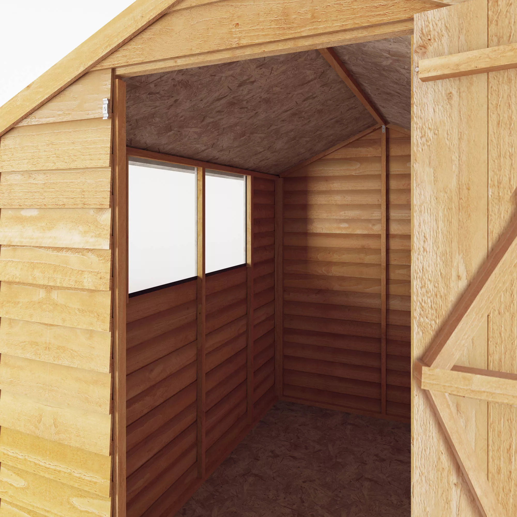 Mercia 7x5 Ft Apex Overlap Wooden Shed With Floor & 2 Windows 8 Mercia 7x5 Ft Apex Overlap Wooden Shed With Floor & 2 Windows - Image 6