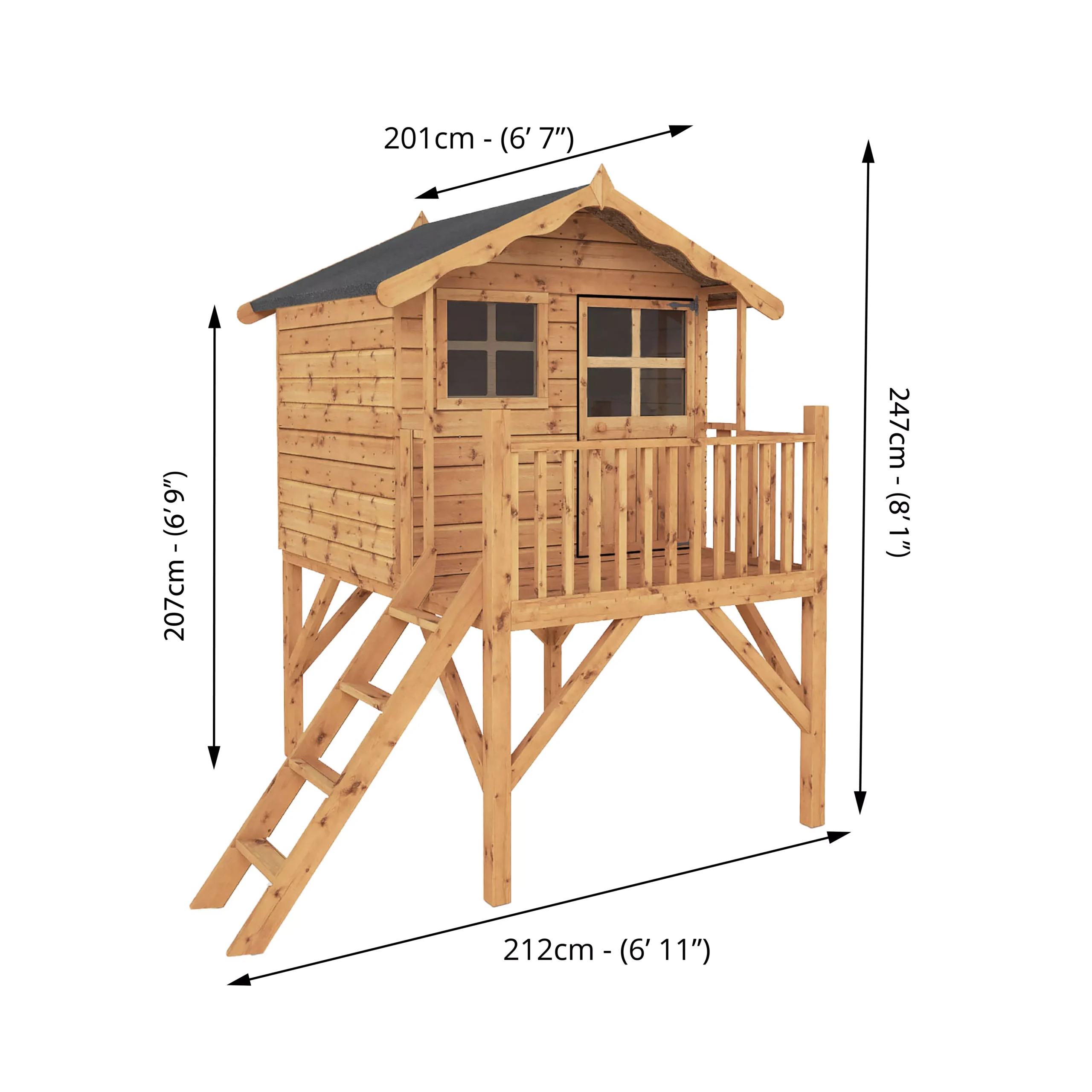Mercia 7x6 Poppy Apex Shiplap Tower Playhouse - Assembly Service Included 4 Mercia 7x6 Poppy Apex Shiplap Tower Playhouse - Assembly Service Included - Image 2