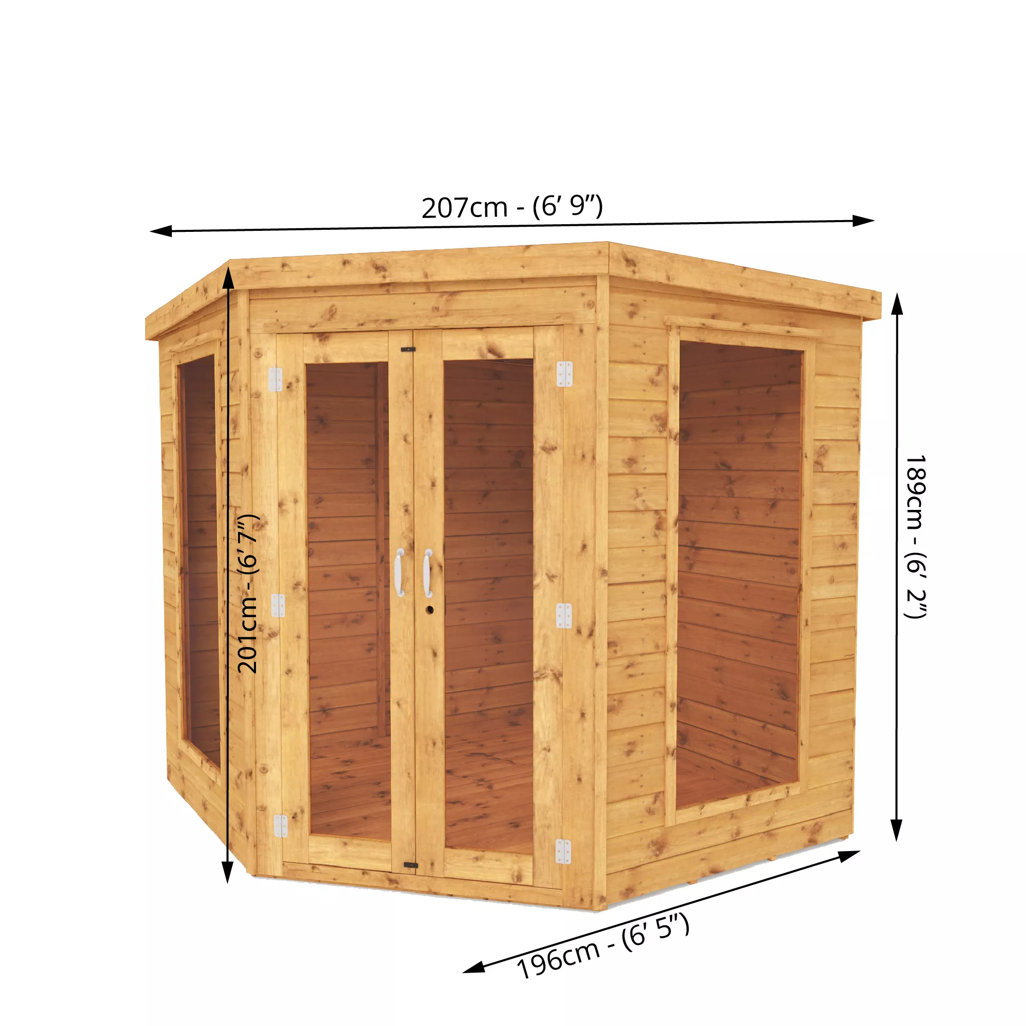 Mercia 7x7 Pent Shiplap Summer House With Double Door 6 Mercia 7x7 Pent Shiplap Summer House With Double Door - Image 4