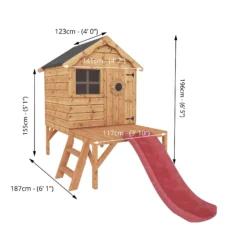 Mercia 8x10 Snug Apex Shiplap Tower Slide Playhouse -Gardens and Outdoor mercia 8x10 snug apex shiplap tower slide playhouse5029442080819 01t bq