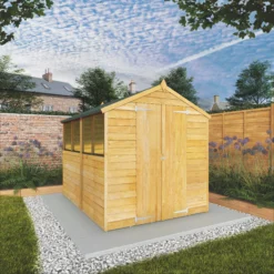 Mercia 8x6 Ft Apex Overlap Wooden 2 Door 4 Windows Shed With Floor -Gardens and Outdoor mercia 8x6 ft apex overlap wooden 2 door 4 windows shed with floor5029442075129 01i