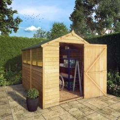Mercia 8x6 Ft Apex Overlap Wooden 4 Windows Shed With Floor