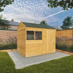 Mercia 8x6 Ft Reverse Apex Overlap Wooden 2 Windows Shed With Floor -Gardens and Outdoor mercia 8x6 ft reverse apex overlap wooden 2 windows shed with floor5029442076966 01i