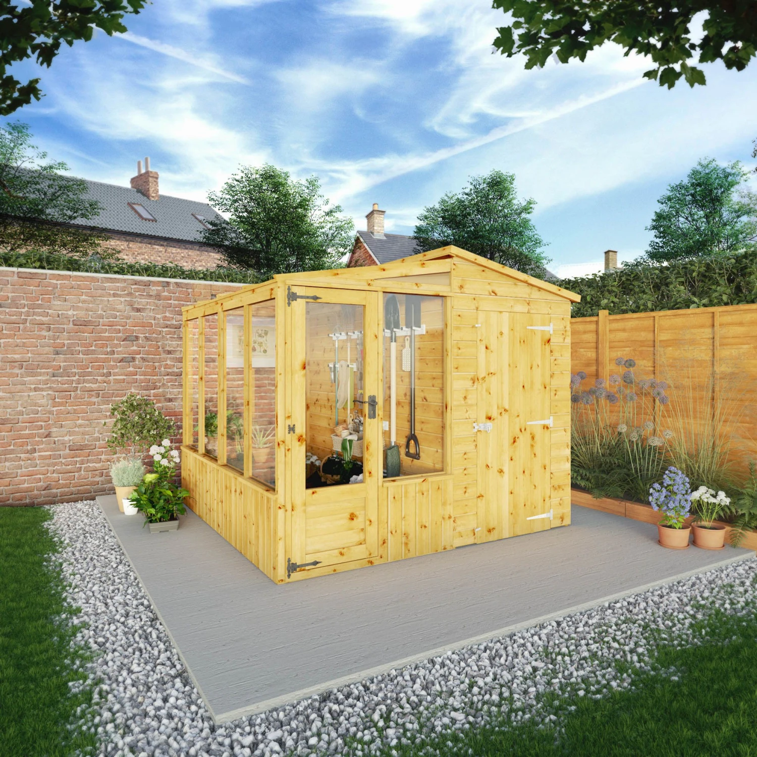 Mercia 8x8 Pent Greenhouse Combi Shed - Assembly Required 8 Mercia 8x8 Pent Greenhouse Combi Shed - Assembly Required - Image 6