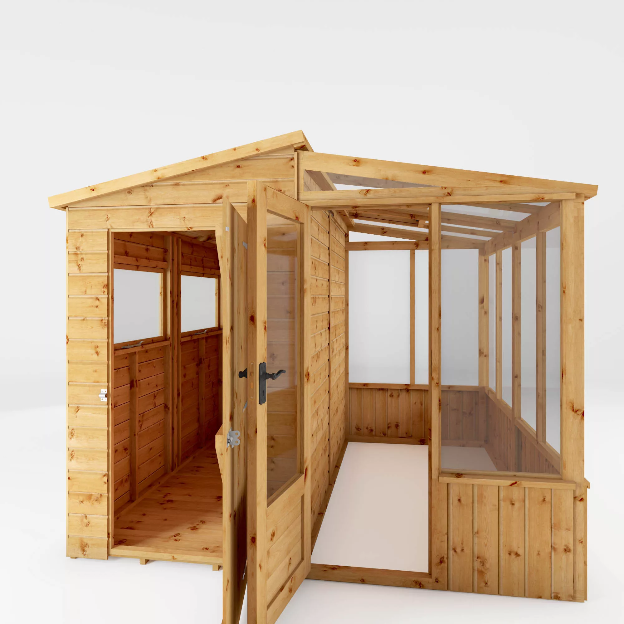 Mercia 8x8 Pent Greenhouse Combi Shed - Assembly Required 11 Mercia 8x8 Pent Greenhouse Combi Shed - Assembly Required - Image 9
