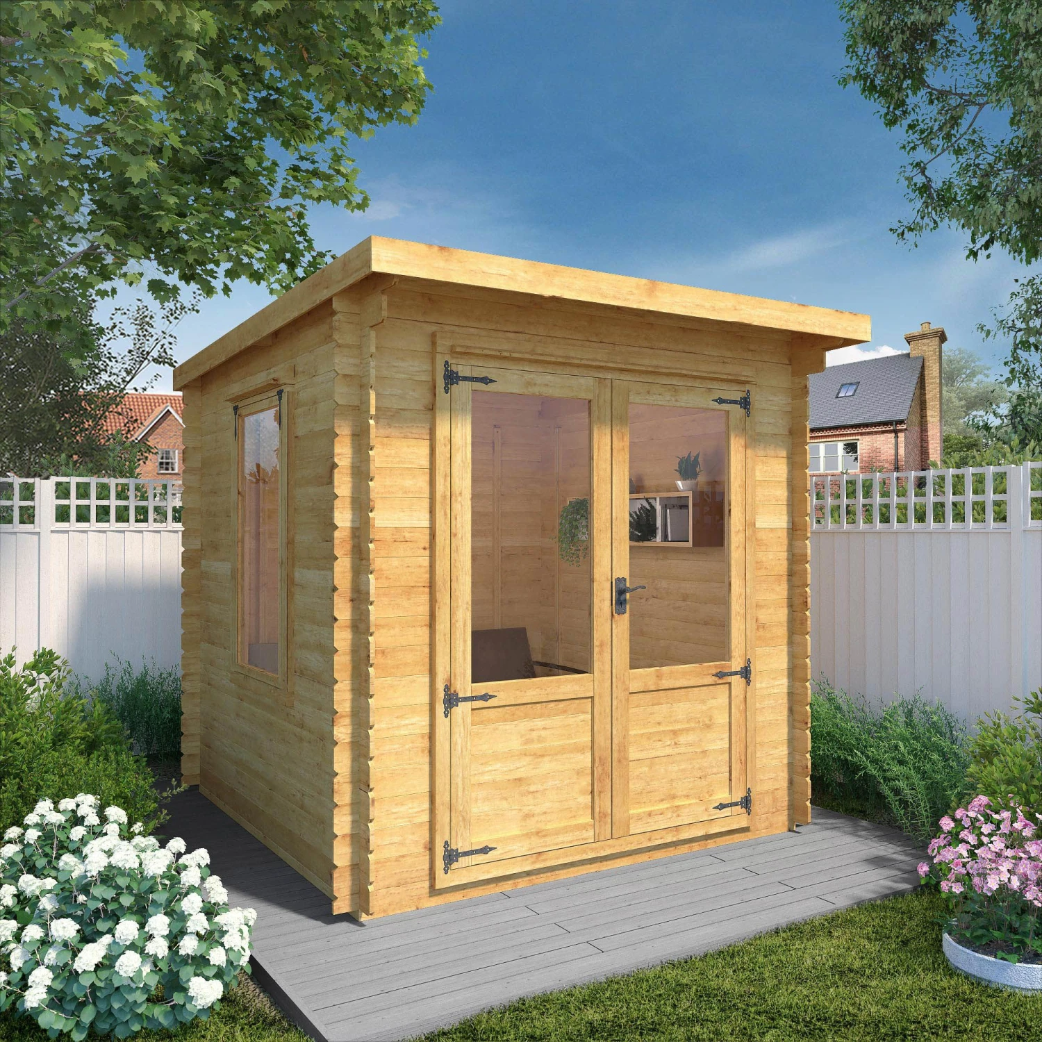 Mercia 8x8 Pent Tongue & Groove Cabin With Double Door 10 Mercia 8x8 Pent Tongue & Groove Cabin With Double Door - Image 8