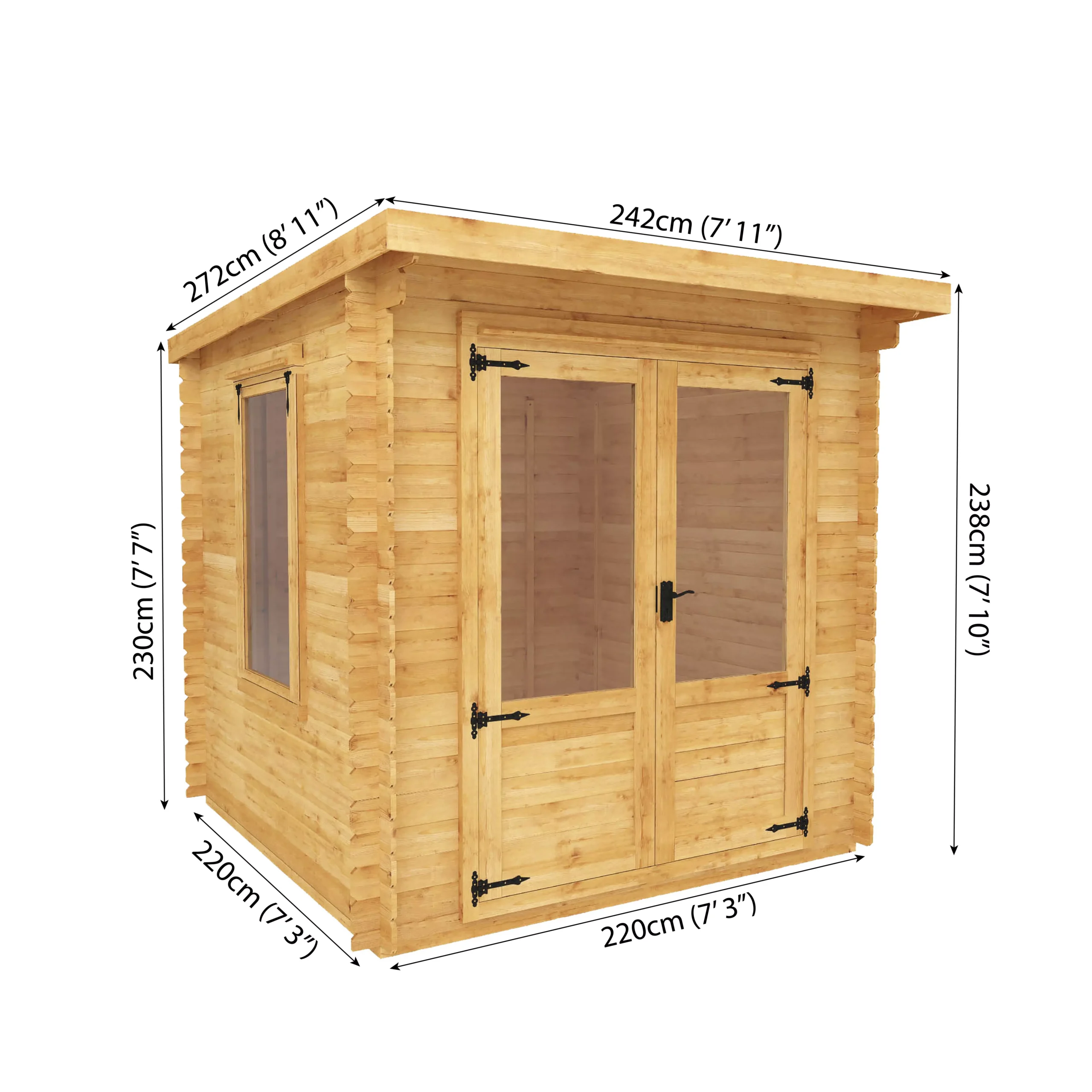Mercia 8x8 Pent Tongue & Groove Cabin With Double Door 12 Mercia 8x8 Pent Tongue & Groove Cabin With Double Door - Image 10
