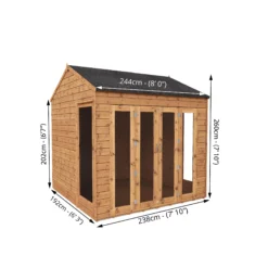 Mercia 8x8 Reverse Apex Tongue & Groove Summer House With Bi-fold Door -Gardens and Outdoor mercia 8x8 reverse apex tongue groove summer house with bi fold door5029442089720 01t BQ