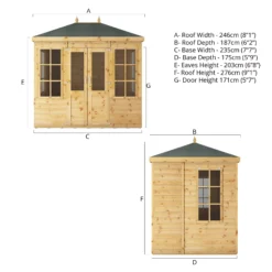 Mercia Clover 8x6 Ft Hip Shiplap Wooden Summer House With Double Door -Gardens and Outdoor mercia clover 8x6 ft hip shiplap wooden summer house with double door5029442006871 01t