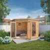 Mercia Corner 8x8 Ft Flat Shiplap Wooden Summer House With Double Door -Gardens and Outdoor mercia corner 8x8 ft flat shiplap wooden summer house with double door5029442076553 02i