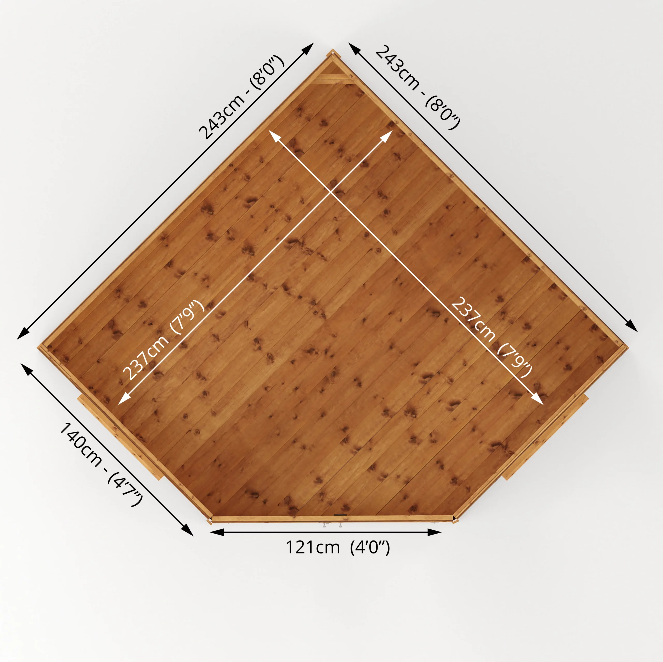 Mercia Corner 8x8 Ft Flat Shiplap Wooden Summer House With Double Door 11 Mercia Corner 8x8 Ft Flat Shiplap Wooden Summer House With Double Door - Image 9