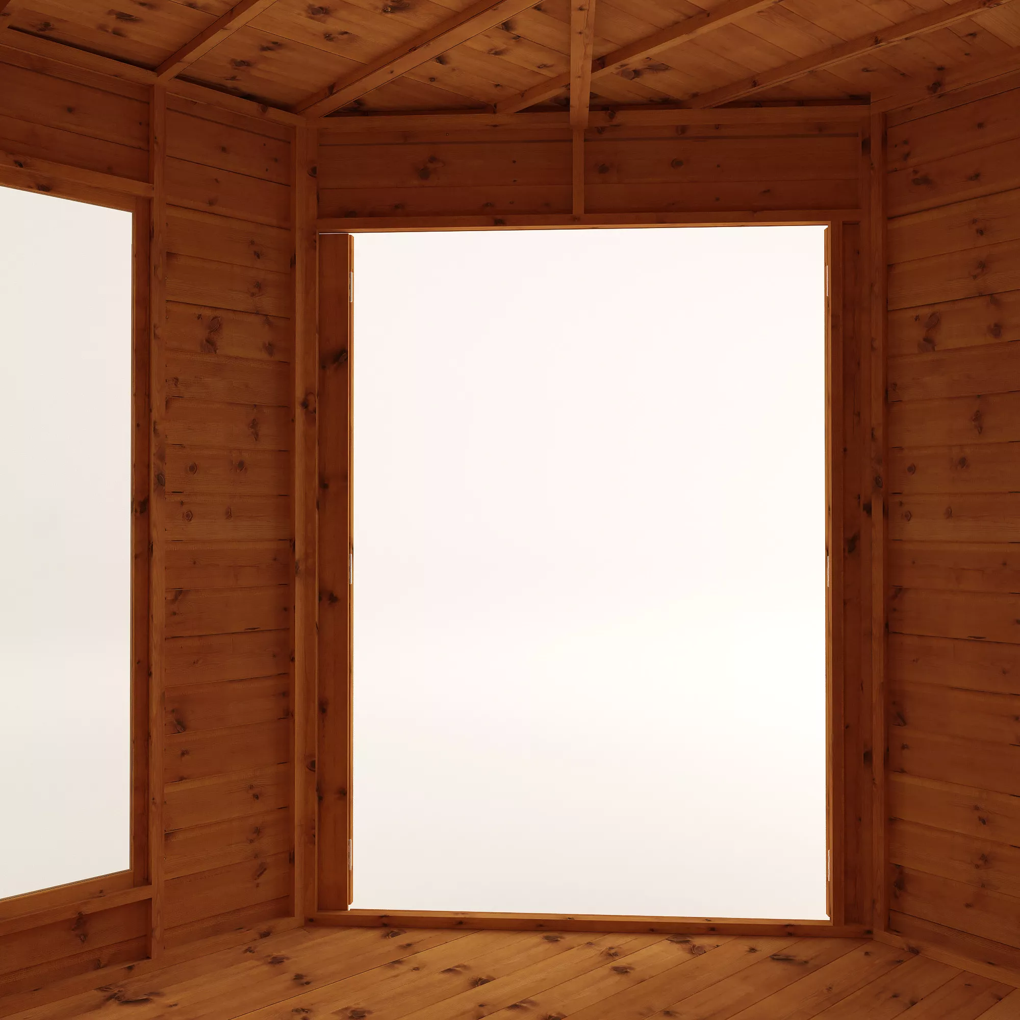 Mercia Corner 8x8 Ft Flat Shiplap Wooden Summer House With Double Door 8 Mercia Corner 8x8 Ft Flat Shiplap Wooden Summer House With Double Door - Image 6