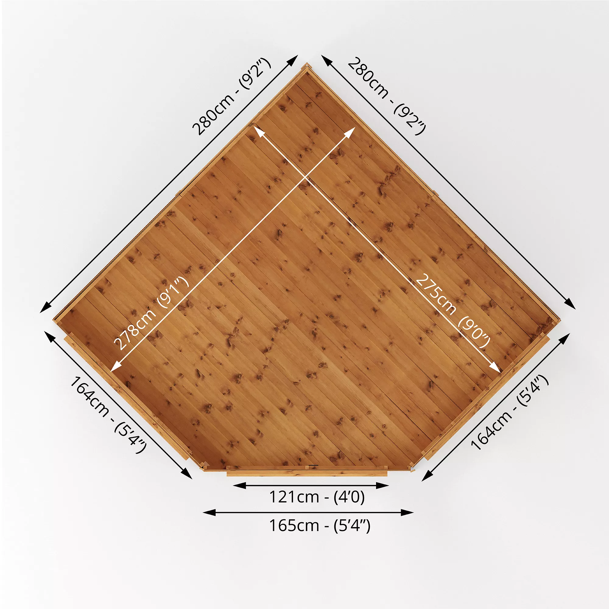 Mercia Corner 9x9 Ft Flat Shiplap Wooden Summer House With Double Door 10 Mercia Corner 9x9 Ft Flat Shiplap Wooden Summer House With Double Door - Image 8