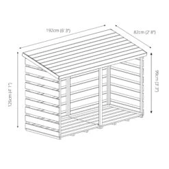 Mercia Double Wooden Log Store -Gardens and Outdoor mercia double wooden log store5029442012629 01t