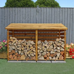 Mercia Double Wooden Log Store -Gardens and Outdoor mercia double wooden log store5029442012629 02c