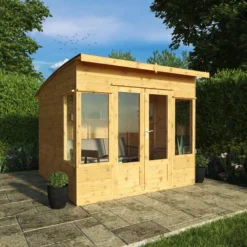 Mercia Helios 8x8 Ft Curved Shiplap Wooden Summer House With Double Door -Gardens and Outdoor mercia helios 8x8 ft curved shiplap wooden summer house with double door5029442073859 01i