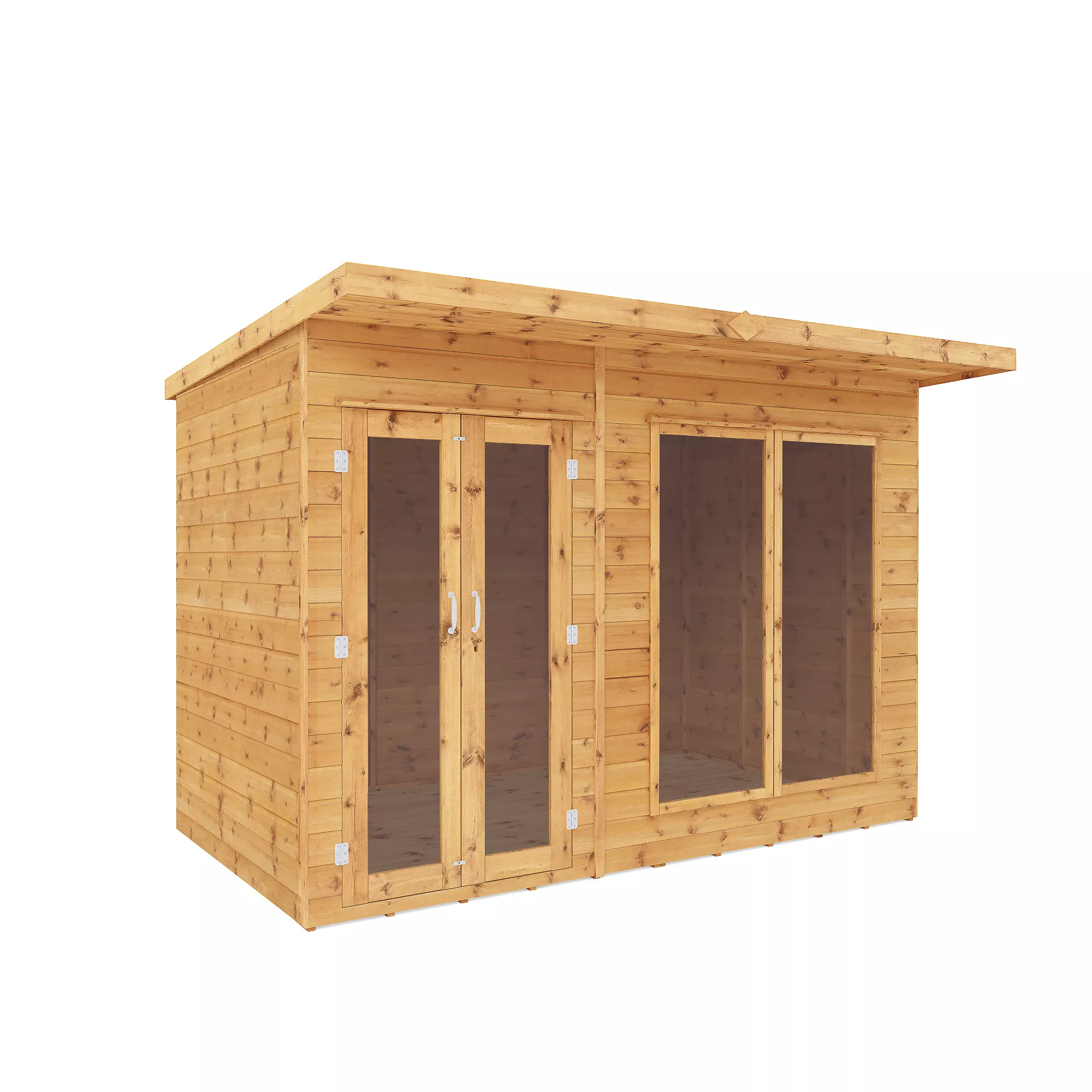 Mercia Maine 10x6 Ft Pent Shiplap Wooden Summer House With Double Door 4 Mercia Maine 10x6 Ft Pent Shiplap Wooden Summer House With Double Door - Image 2