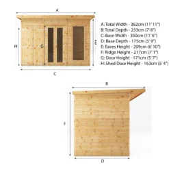 Mercia Maine 12x6 Ft Pent Shiplap Wooden Summer House With Double Door -Gardens and Outdoor mercia maine 12x6 ft pent shiplap wooden summer house with double door5029442008905 01t