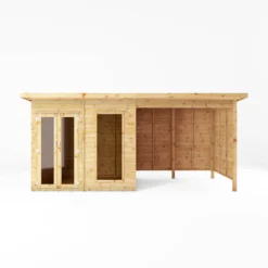 Mercia Maine 16x6 Ft Pent Shiplap Wooden Summer House With Double Door -Gardens and Outdoor mercia maine 16x6 ft pent shiplap wooden summer house with double door5029442008714 02c