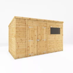 Mercia Premium 12x6 Ft Pent Shiplap Wooden 2 Door Shed With Floor -Gardens and Outdoor mercia premium 12x6 ft pent shiplap wooden 2 door shed with floor5029442009308 01c