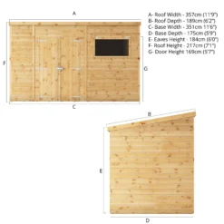 Mercia Premium 12x6 Ft Pent Shiplap Wooden 2 Door Shed With Floor -Gardens and Outdoor mercia premium 12x6 ft pent shiplap wooden 2 door shed with floor5029442009308 01t