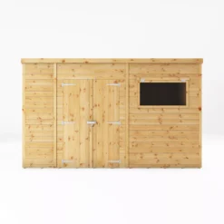 Mercia Premium 12x6 Ft Pent Shiplap Wooden 2 Door Shed With Floor -Gardens and Outdoor mercia premium 12x6 ft pent shiplap wooden 2 door shed with floor5029442009308 02c
