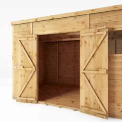 Mercia Premium 12x8 Ft Pent Shiplap Wooden 2 Door Shed With Floor -Gardens and Outdoor mercia premium 12x8 ft pent shiplap wooden 2 door shed with floor5029442009315 03c
