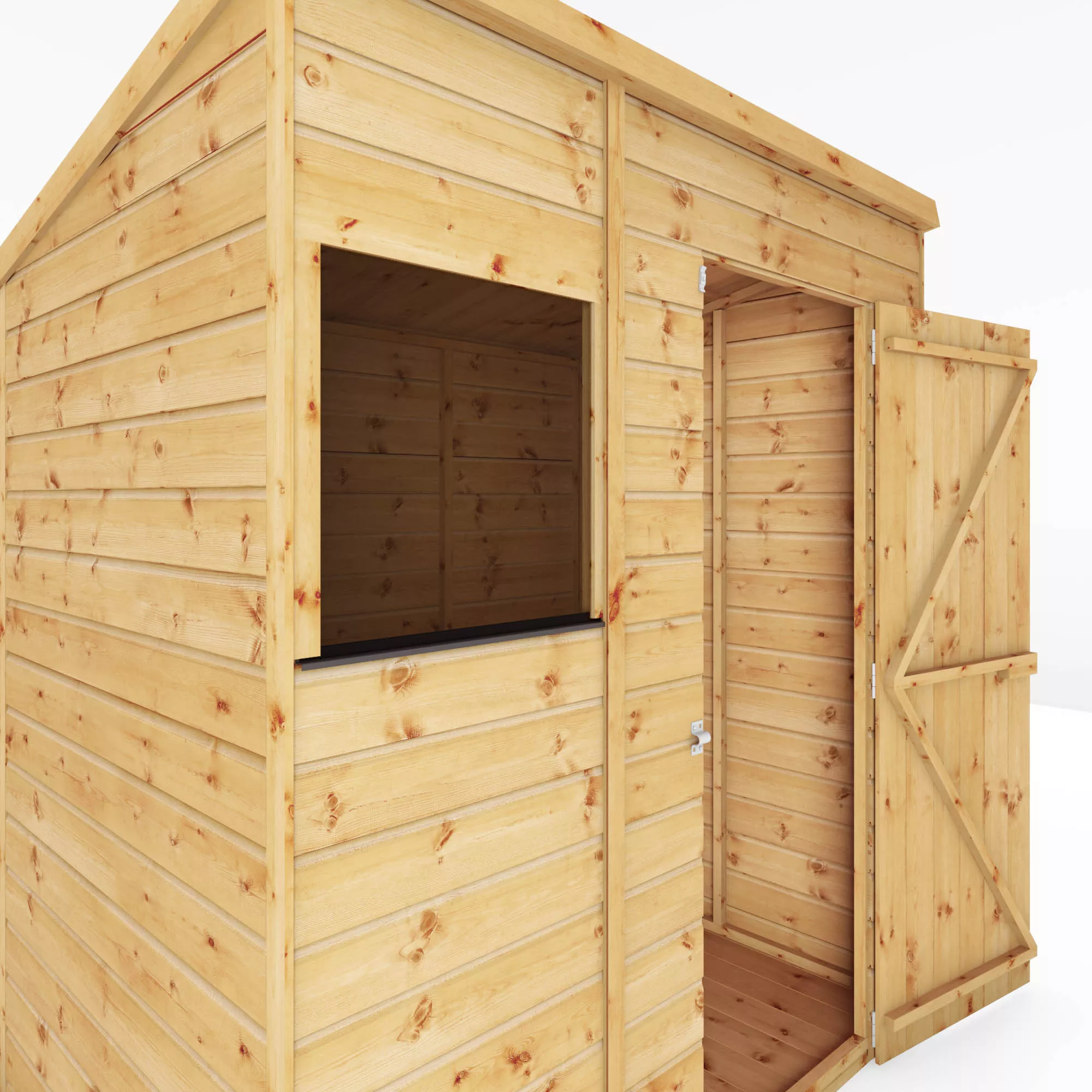 Mercia Premium 6x4 Ft Pent Shiplap Wooden Shed With Floor 7 Mercia Premium 6x4 Ft Pent Shiplap Wooden Shed With Floor - Image 5