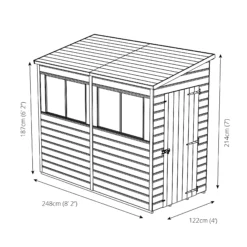 Mercia Premium 8x4 Ft Pent Shiplap Wooden 4 Windows Shed With Floor -Gardens and Outdoor mercia premium 8x4 ft pent shiplap wooden 4 windows shed with floor5029442075624 01t
