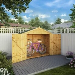 Mercia Solid Wood 3x7 Tongue & Groove Apex Bike Store -Gardens and Outdoor mercia solid wood 3x7 tongue groove apex bike store5029442008196 02i