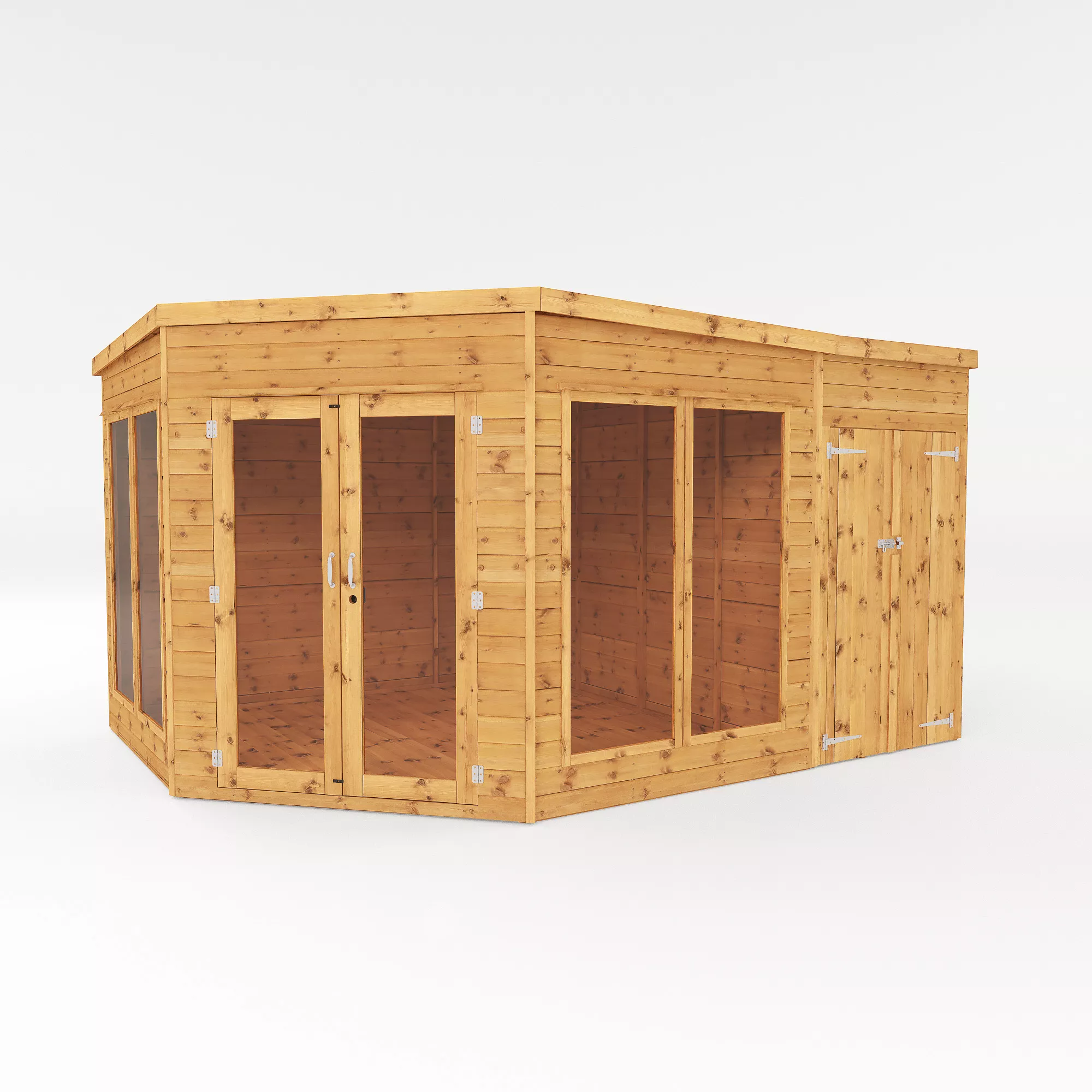 Mercia Summer House 13x9 Ft Pent Shiplap Solid Wood Summer House With Double Door 4 Mercia Summer House 13x9 Ft Pent Shiplap Solid Wood Summer House With Double Door - Image 2