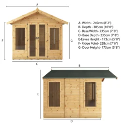 Mercia Sussex 8x8 Ft Apex Shiplap Wooden Summer House With Double Door -Gardens and Outdoor mercia sussex 8x8 ft apex shiplap wooden summer house with double door5029442006901 01t