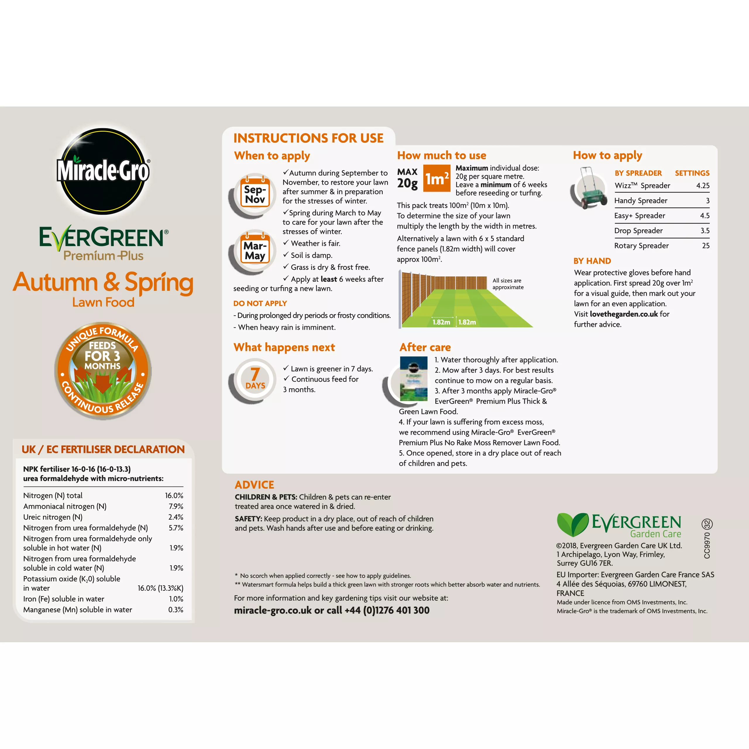 Miracle-Gro Autumn & Spring Lawn Fertiliser Granules 100m² 2kg 4 Miracle-Gro Autumn & Spring Lawn Fertiliser Granules 100m² 2kg - Image 2