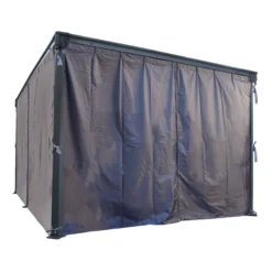 Palram 4/5K Grey Polyester (PES) Gazebo Curtain, Pack Of 4 (L)2170mm (W)4650mm -Gardens and Outdoor palram 4 5k grey polyester pes gazebo curtain pack of 4 l 2170mm w 4650mm7290108137255 02c
