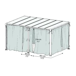 Palram 4/5K Grey Polyester (PES) Gazebo Curtain, Pack Of 4 (L)2170mm (W)4650mm -Gardens and Outdoor palram 4 5k grey polyester pes gazebo curtain pack of 4 l 2170mm w 4650mm7290108137255 02t