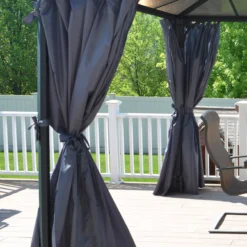 Palram 4/5K Grey Polyester (PES) Gazebo Curtain, Pack Of 4 (L)2170mm (W)4650mm -Gardens and Outdoor palram 4 5k grey polyester pes gazebo curtain pack of 4 l 2170mm w 4650mm7290108137255 04i