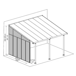 Palram - Canopia 4 Series White Patio Cover Side Wall, (L)3.19m (H)3.05m -Gardens and Outdoor palram canopia 4 series white patio cover side wall l 3 19m h 3 05m7290108137668 01t bq