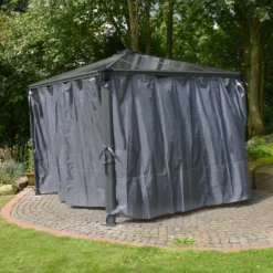 Palram - Canopia 4K Series Grey Polyester (PES) Gazebo Curtain, Pack Of 6 (L)2170mm (W)4010mm -Gardens and Outdoor palram canopia 4k series grey polyester pes gazebo curtain pack of 6 l 2170mm w 4010mm7290108133714 01i