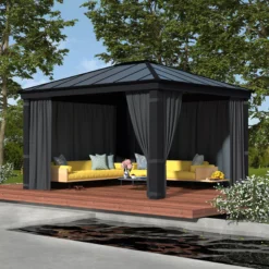 Palram - Canopia Dallas Grey Polyester (PES) Gazebo Curtain, Pack Of 4 (L)2120mm (W)4400mm 13 Palram - Canopia Dallas Grey Polyester (PES) Gazebo Curtain, Pack Of 4 (L)2120mm (W)4400mm -Gardens and Outdoor palram canopia dallas grey polyester pes gazebo curtain pack of 4 l 2120mm w 4400mm7290108602692 01i