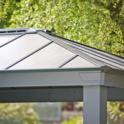 Palram - Canopia Dallas Grey Rectangular Gazebo, (W)4.88m (D)3.64m - Assembly Required -Gardens and Outdoor palram canopia dallas grey rectangular gazebo w 4 88m d 3 64m assembly required7290108601947 08i bq