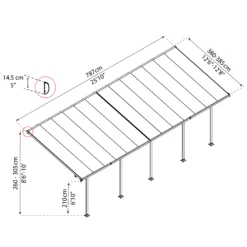 Palram - Canopia Feria Grey Non-retractable Awning, (L)7.87m (H)3.05m (W)3.85m 17 Palram - Canopia Feria Grey Non-retractable Awning, (L)7.87m (H)3.05m (W)3.85m -Gardens and Outdoor palram canopia feria grey non retractable awning l 7 87m h 3 05m w 3 85m7290108134865 01t bq
